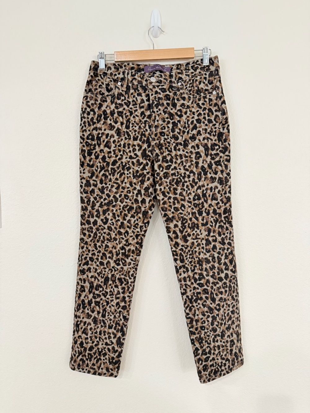 Gloria Vanderbilt Leopard Print Skinny Pants - Tan, Brown & Black
